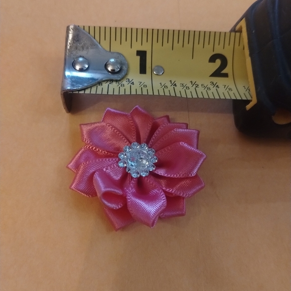 New 10pc Satin Ribbon Flower Bows Rhinestone Center Craft DIY Hair Accessories - Picture 3 of 3